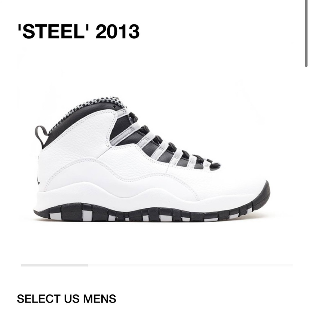 Mens air jordan 10 retro steel sneakers